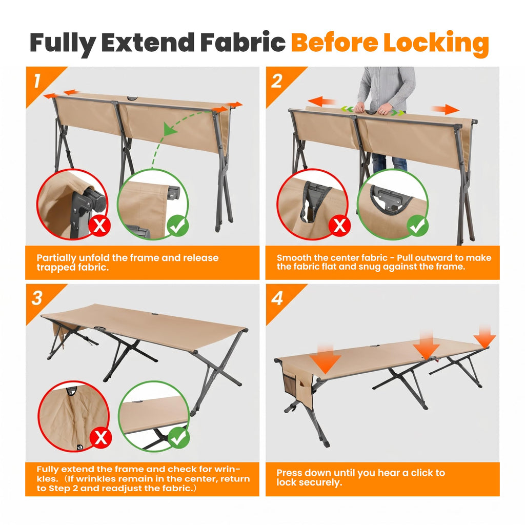 Heavy Duty 31.5'' Wide Folding Camping Cot J37064