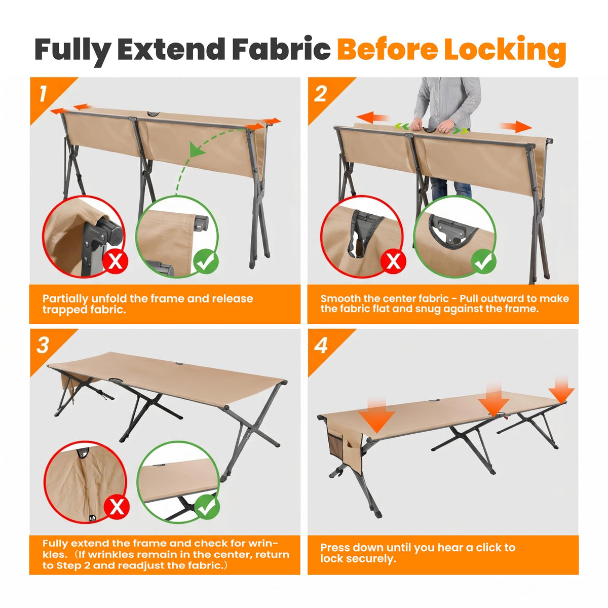 Heavy Duty 31.5'' Wide Folding Camping Cot J37064