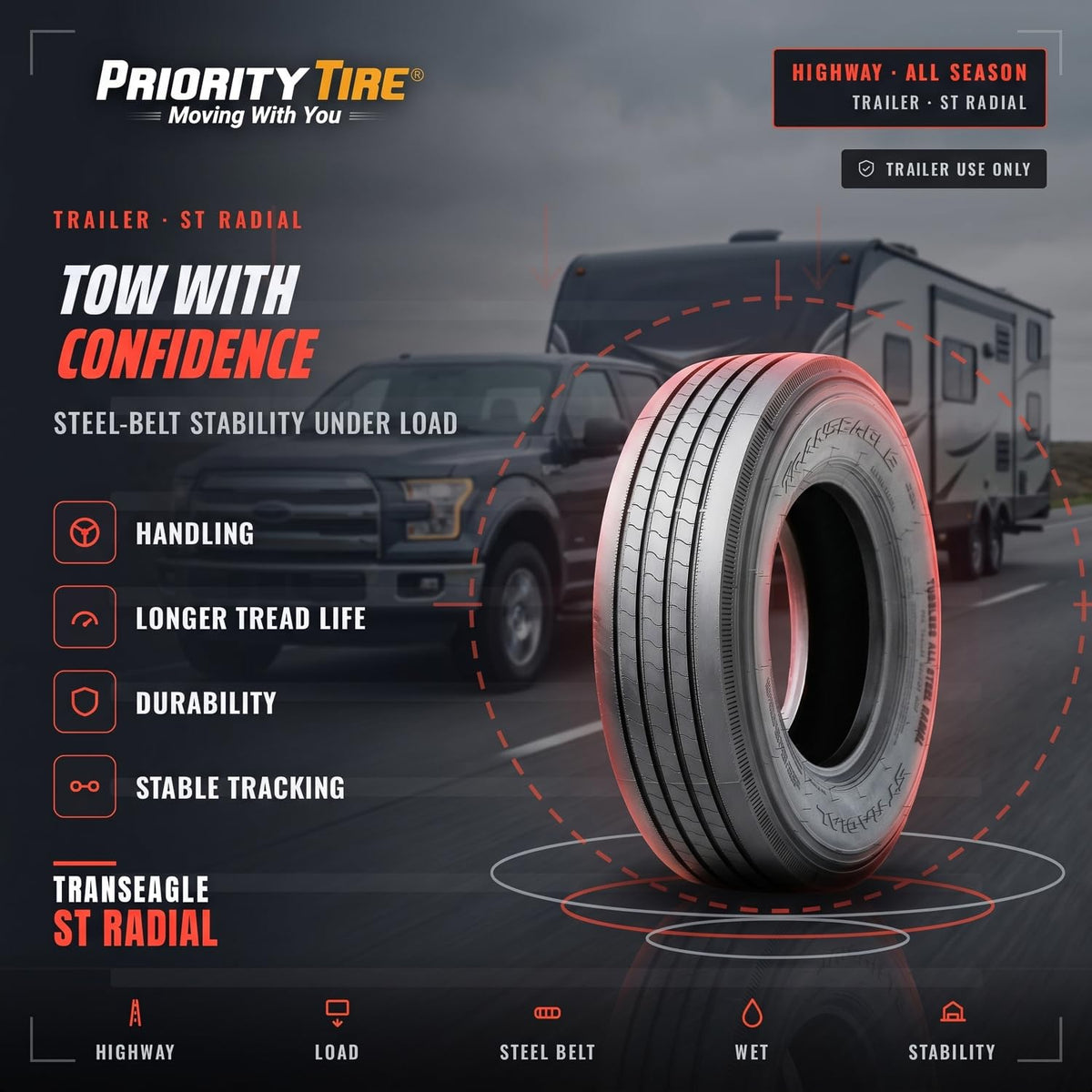 All Season 14 Ply All Steel Tire K38250