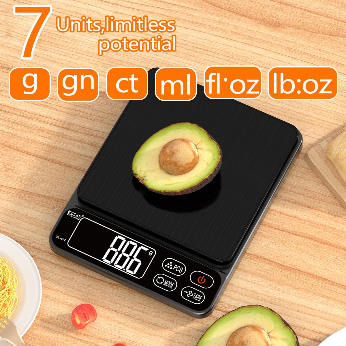 Digital Food Scale 6.6lb Grams Ounces LCD Display C854992