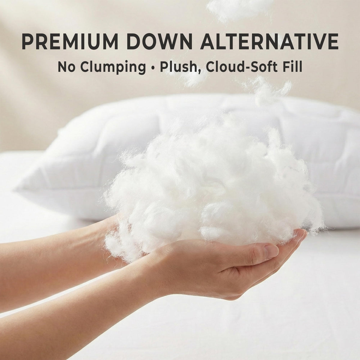 King Size White Cooling Down Alternative Pillows Set of 2 M845090