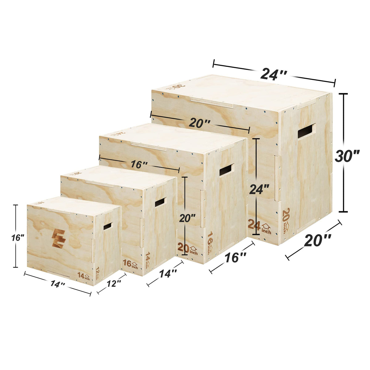 3 in 1 Wood Plyo Box Non-Slip Q272400