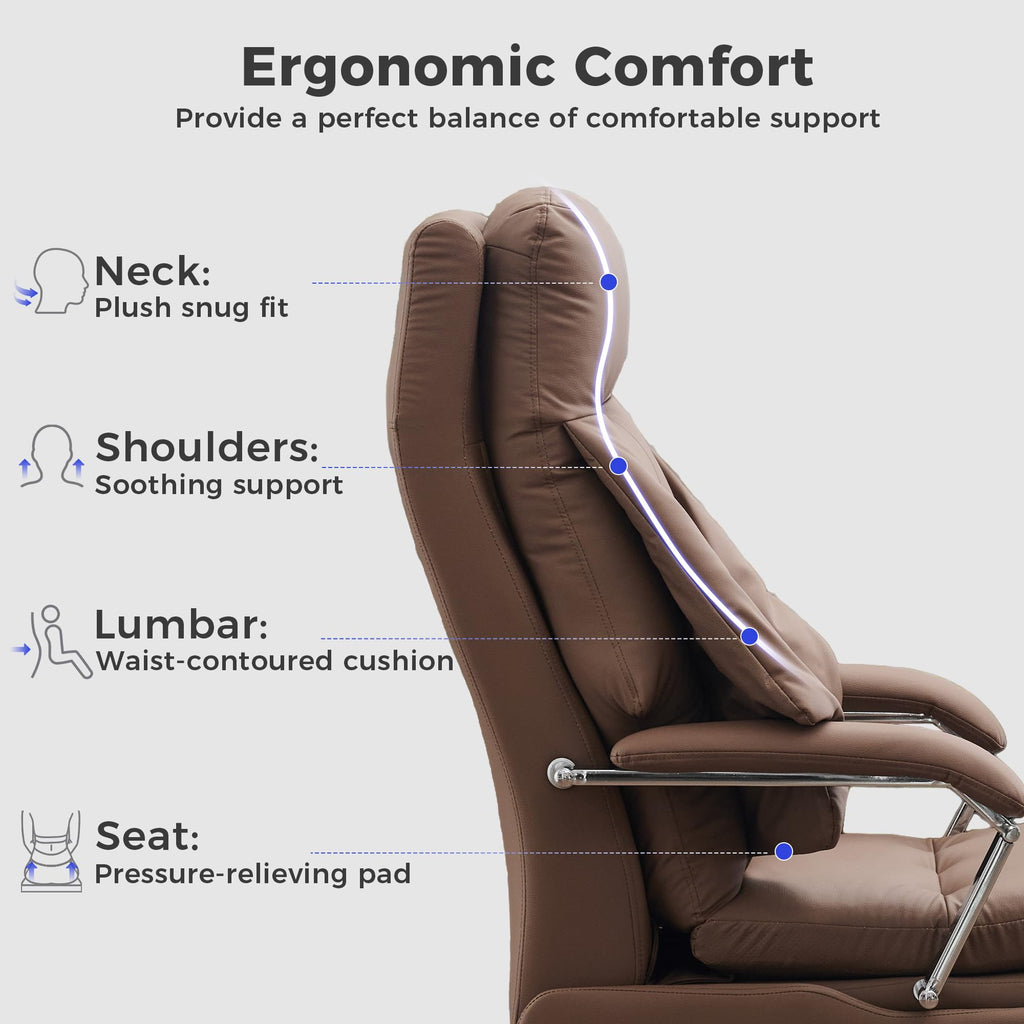 Brown PU Leather Recliner Chair with Footrest 400LBS C8127