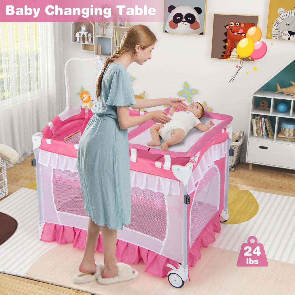 4-in-1 Baby Playard with Bassinet, Changing Table and Carry Bag R520