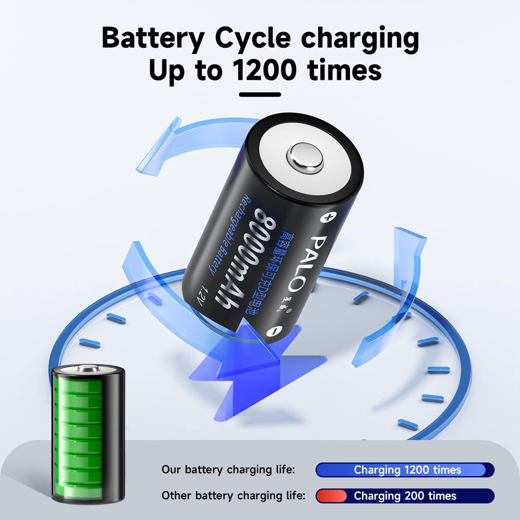 Rechargeable D Batteries with Charger D49497