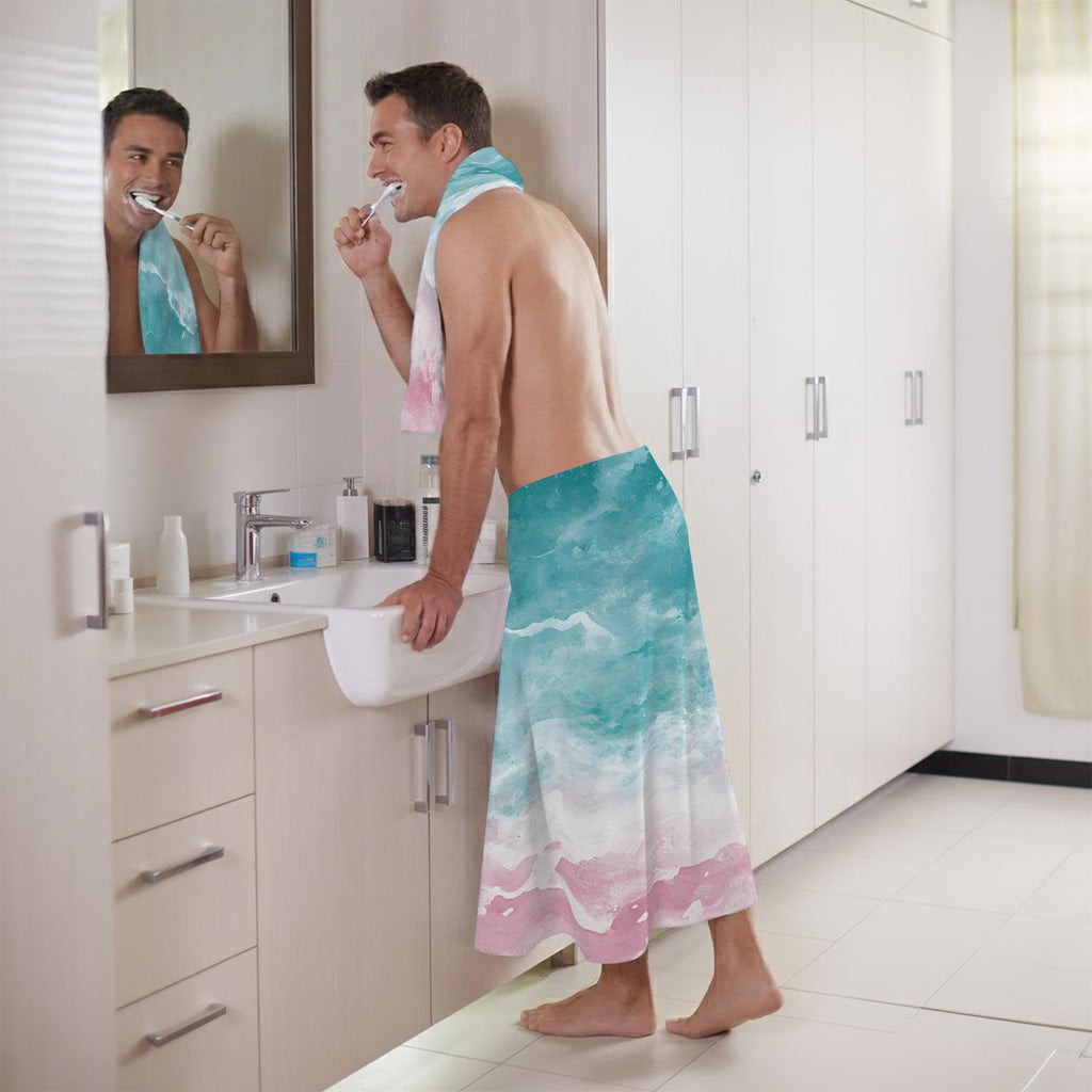 Teal Pink Gradient Cotton Towel Set 3 Pack U8823
