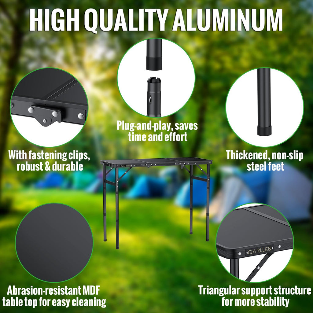 Folding Camping Table 3 Adjustable Height N210055