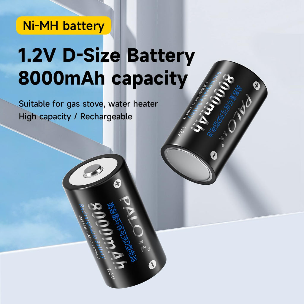 Rechargeable D Batteries with Charger D49497