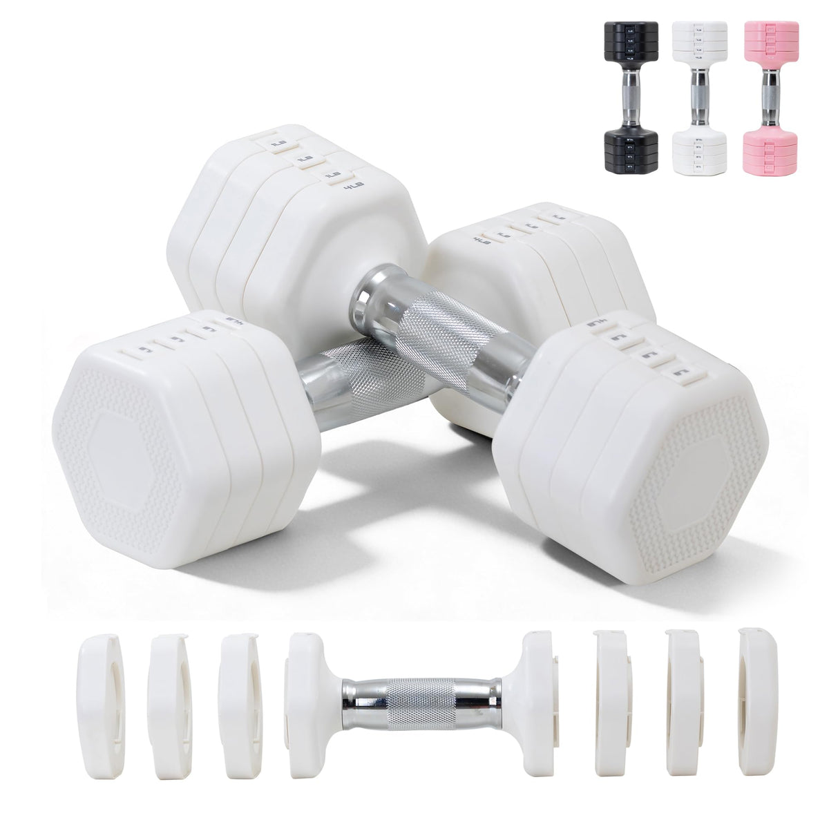 Adjustable Dumbbell Set of 2 Total 20 Lbs H654909