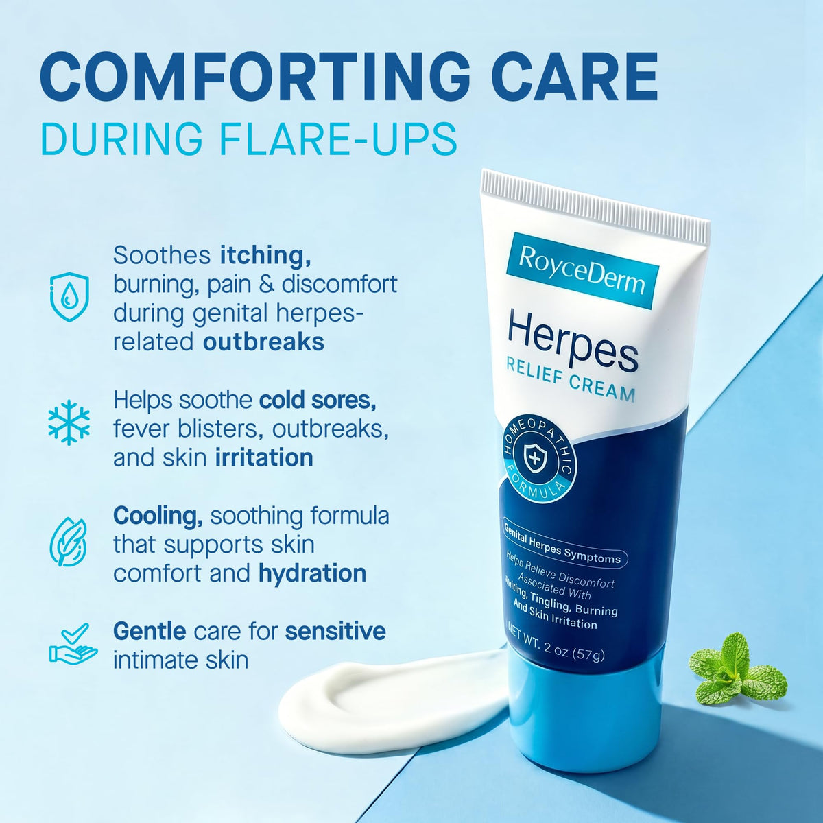 Herpes Treatment Cream for Symptom Relief, 2 oz I52376