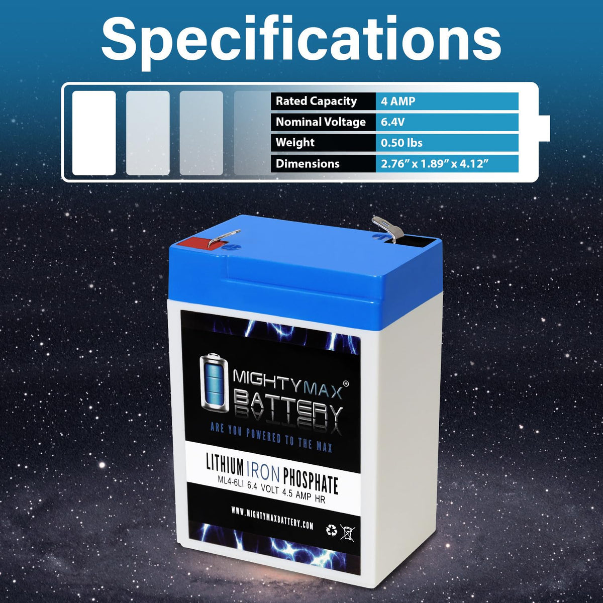 6V 4.5AH Lithium Replacement Battery U321