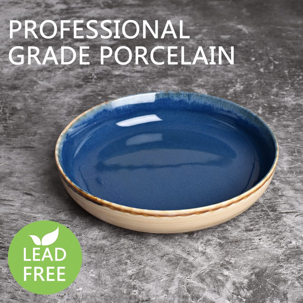 Large Stoneware Pasta Bowls, Set of 4, 40 Oz, Microwave and Dishwasher Safe K992512
