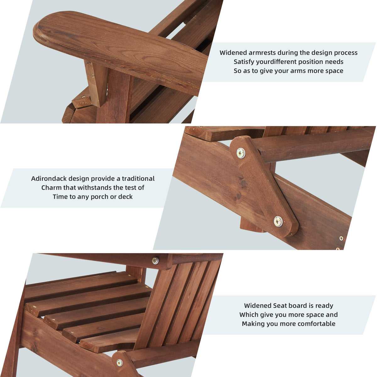 Wooden Folding Adirondack Chair Set of 2 N2151