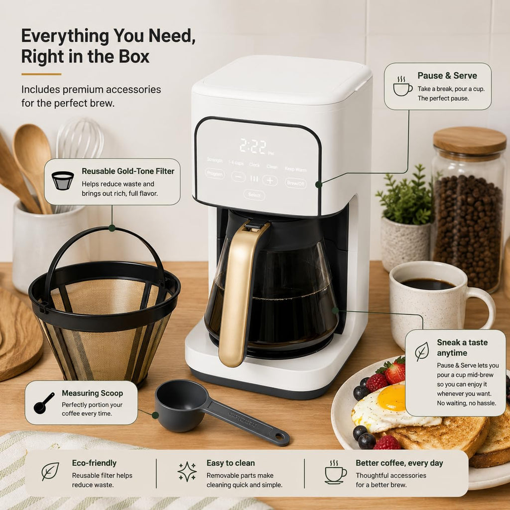 12-Cup Programmable Coffee Maker with Glass Carafe C38996