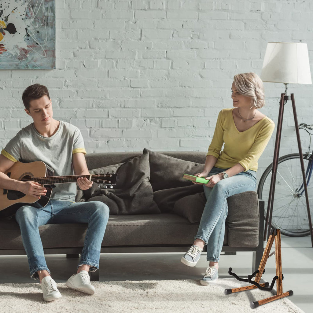 Folding Wood Acoustic Guitar Stand with Padding K70333