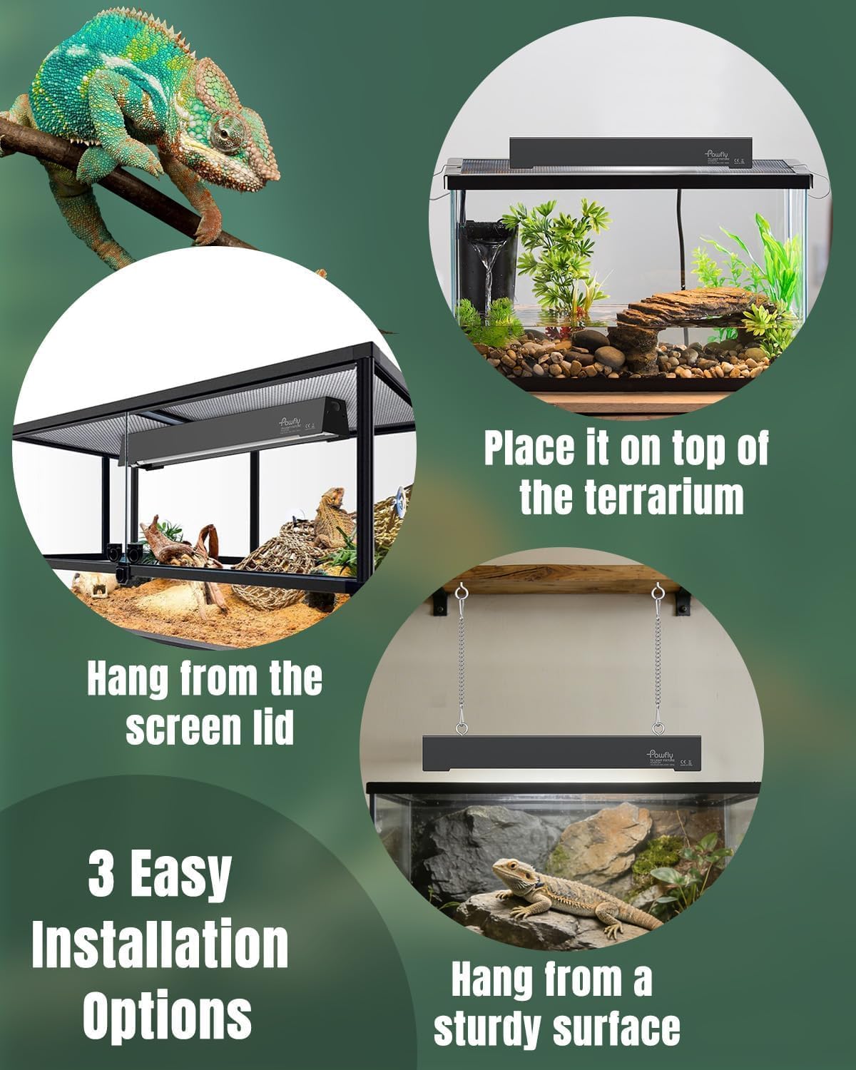 T5 Reptile Light Combo Kit with 2 UVB Tubes, 10.0 UVB Light Fixture, 12 inch K9324