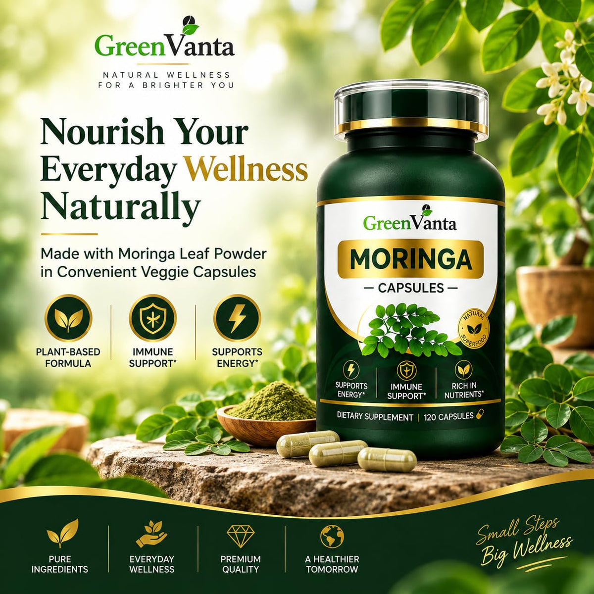 Moringa 500mg Veggie Capsules U4431