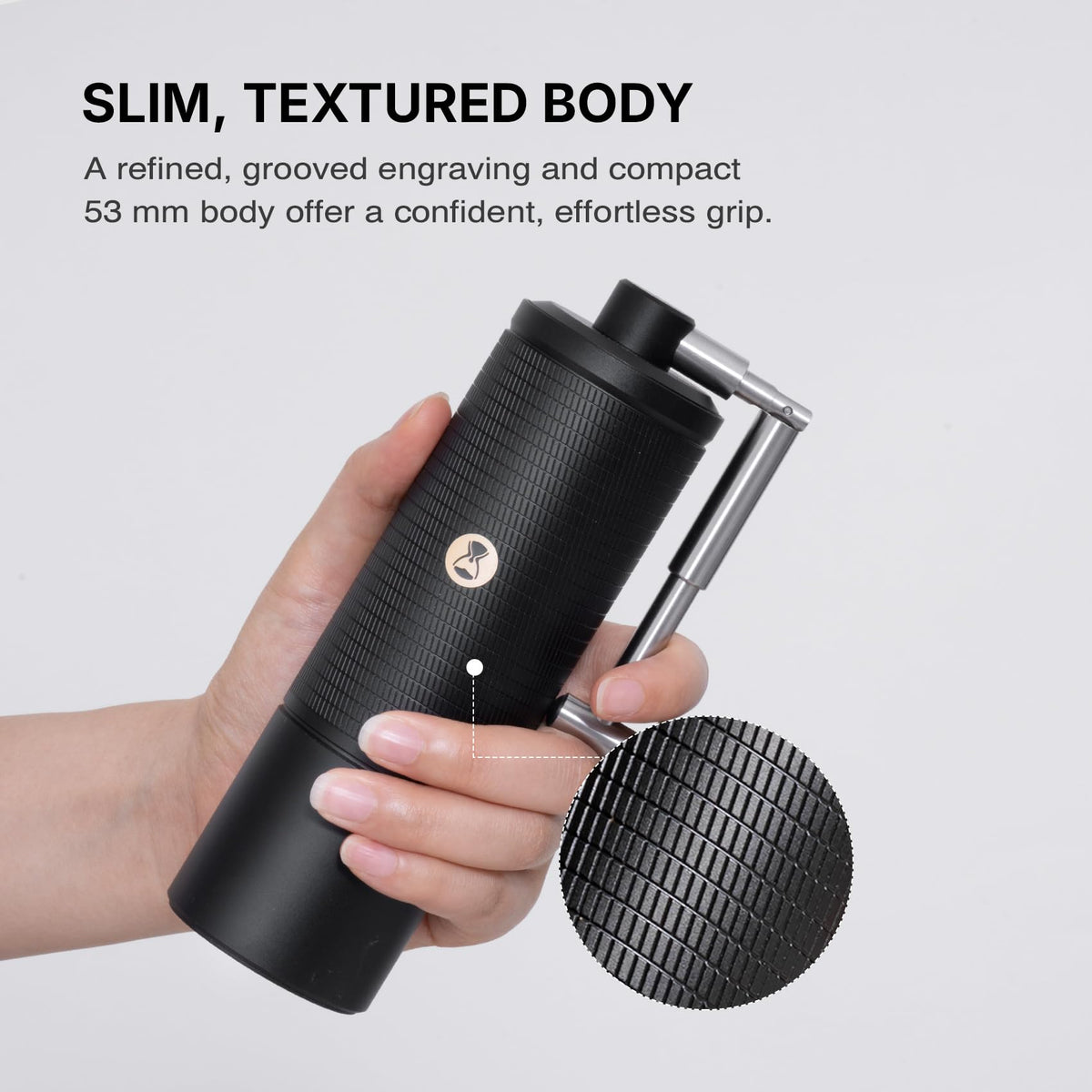 Manual Coffee Grinder with Conical Burr, Portable Hand Coffee Mill - Black M8617