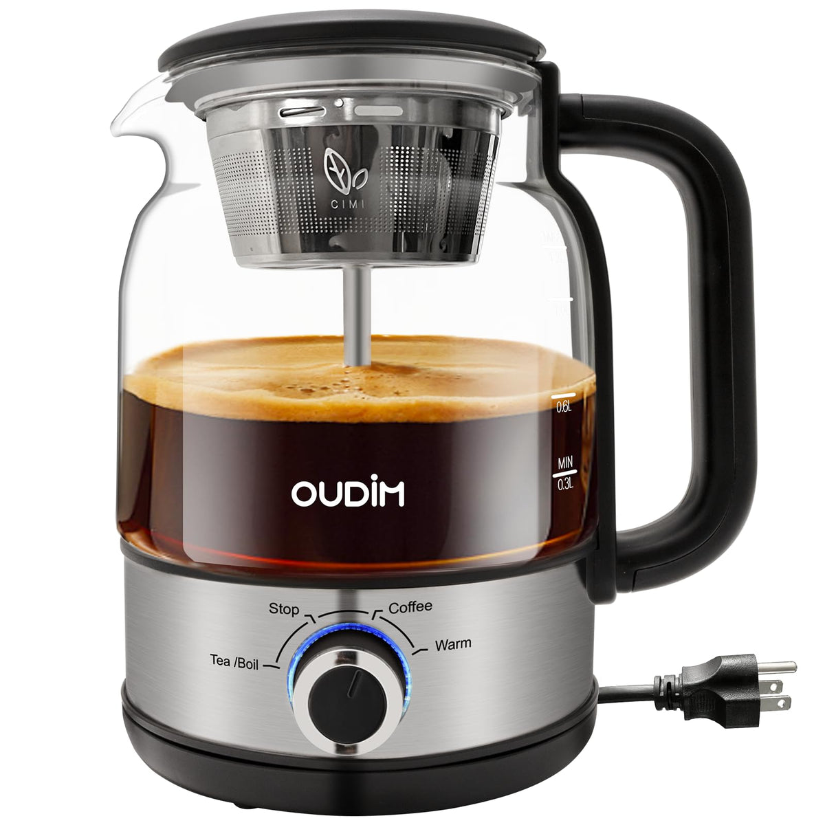 1.2L Glass Stainless Steel Drip Coffee Maker T77583