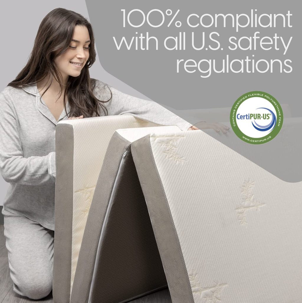 Queen Size 6 inch Memory Foam Trifold Mattress Q23444