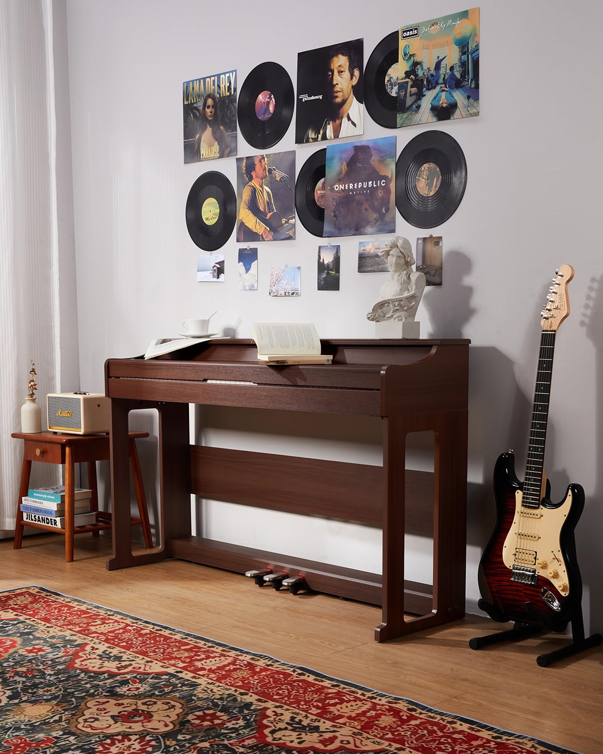 88 Keys Hammer-Action Fully Weighted Digital Piano with Furniture Stand I961