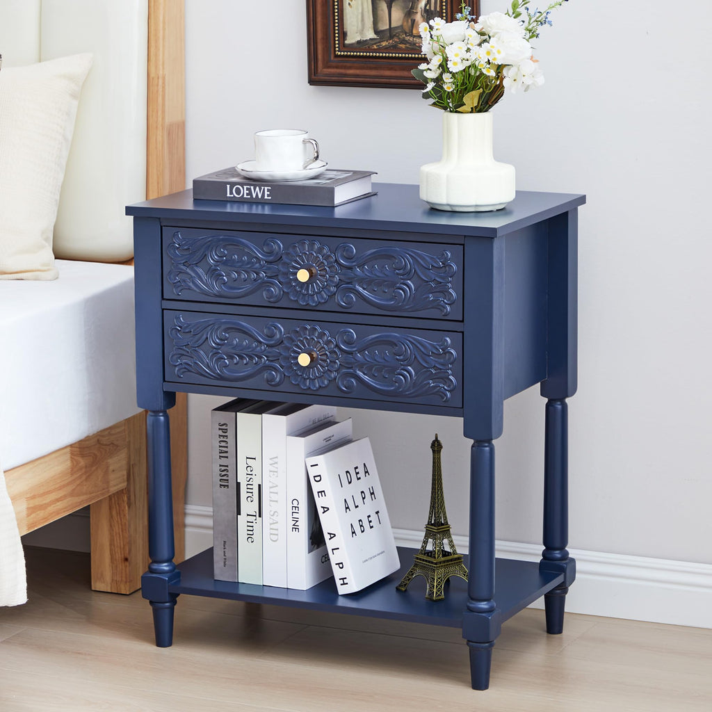 Farmhouse Bedside Table with 2 Drawers S446132