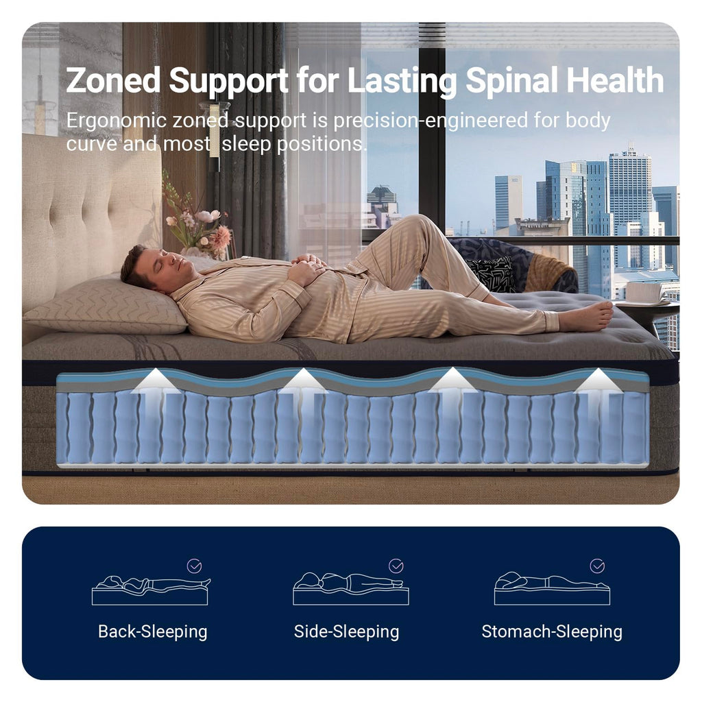 Queen 12 Inch Cooling Hybrid Mattress C168