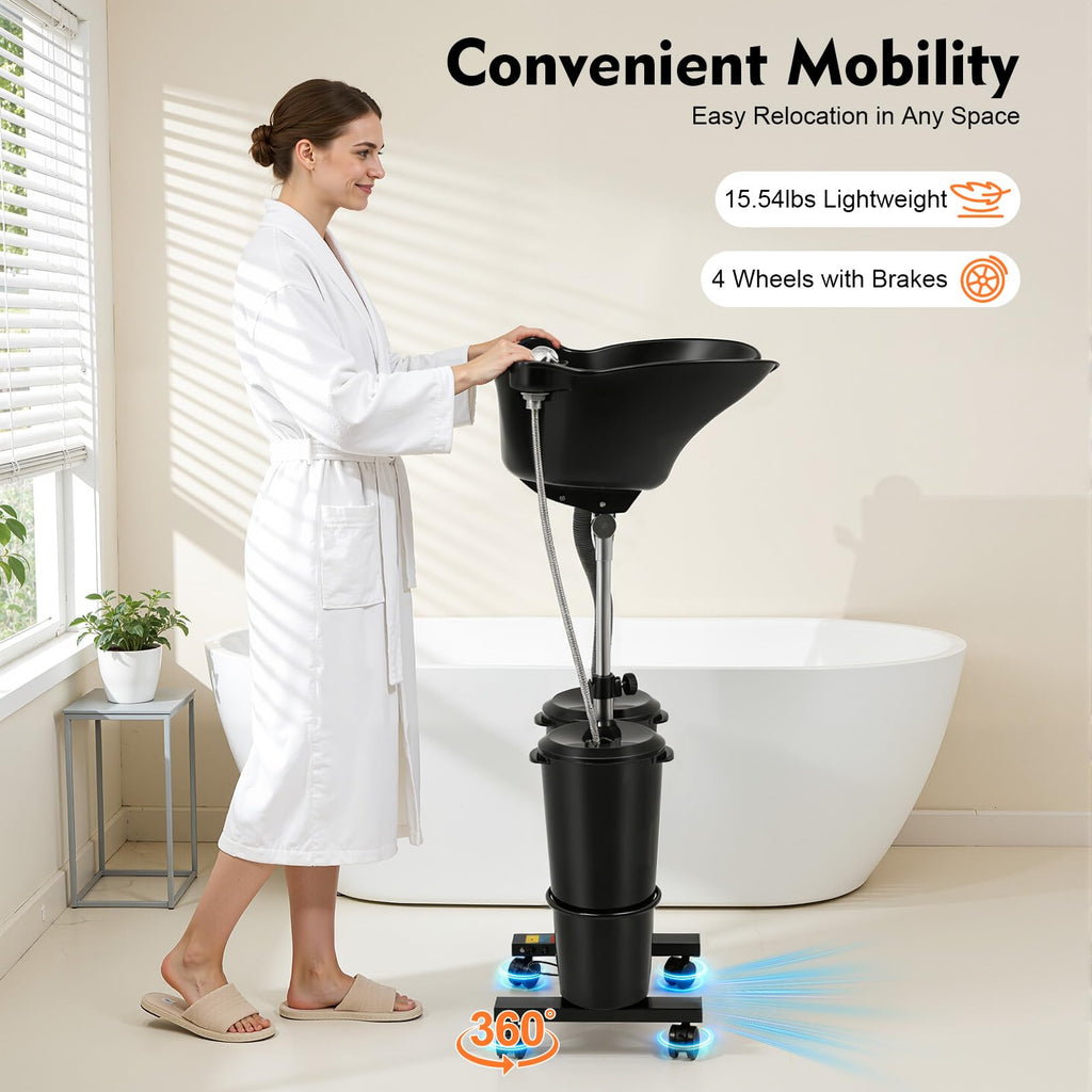 Portable Height Adjustable Shampoo Bowl with Electric Pump L131252