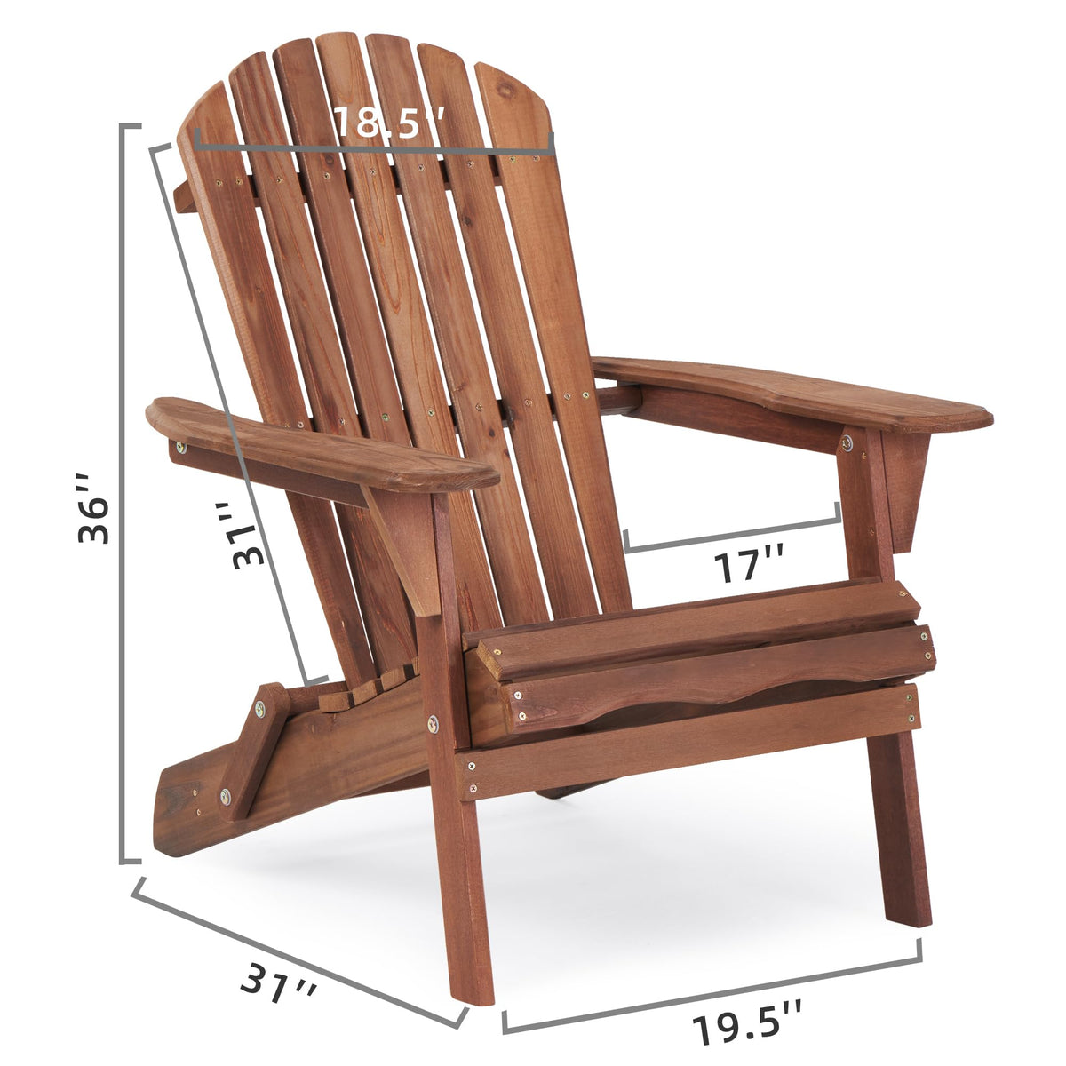Wooden Folding Adirondack Chair Set of 2 N2151