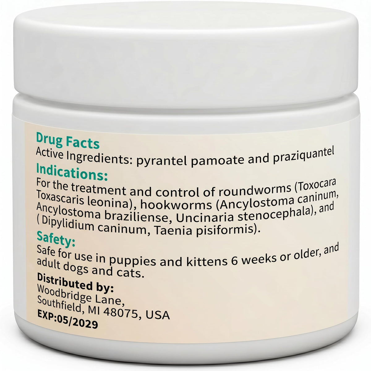 3-Way Dewormer for Dogs & Cats with Praziquantel & Pyrantel Pamoate Y55592