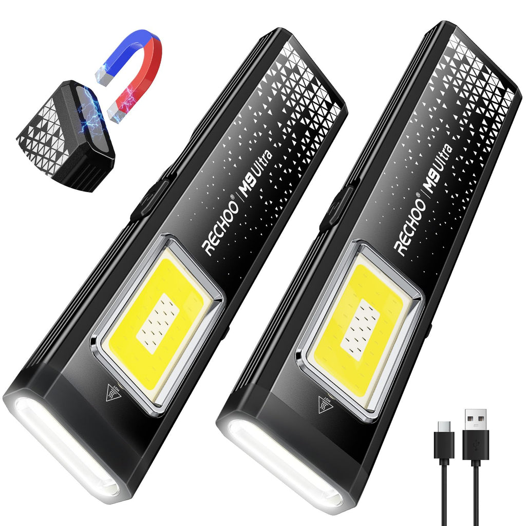 Flat EDC Rechargeable Flashlight with Magnetic Base & Clip L313707
