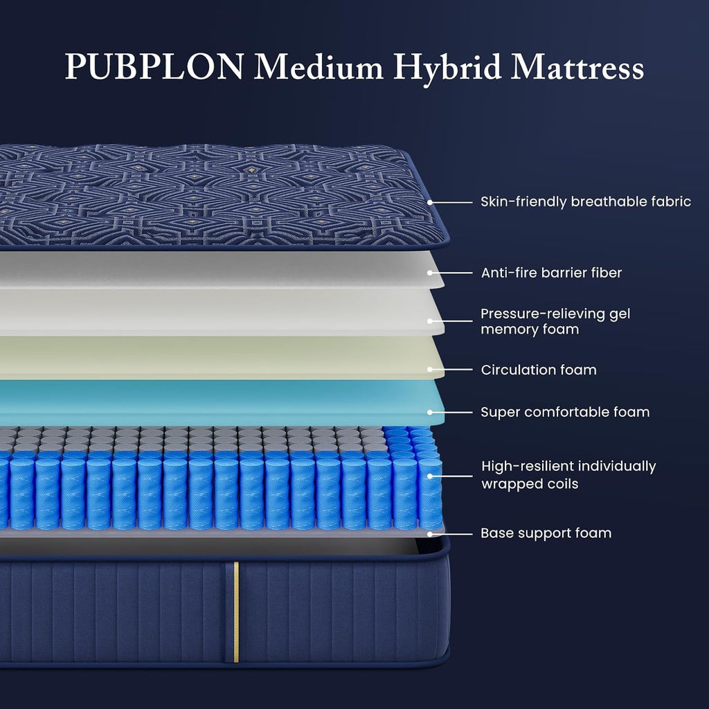 Full Size 12 Inch Medium Firm Gel Memory Foam Mattress V685235