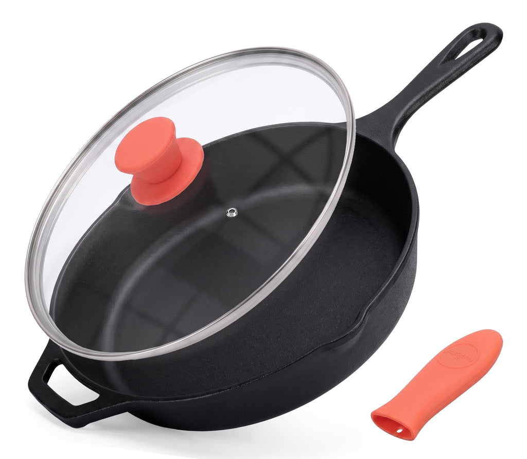 10" Pre-Seasoned Cast Iron Skillet with Glass Lid A19647
