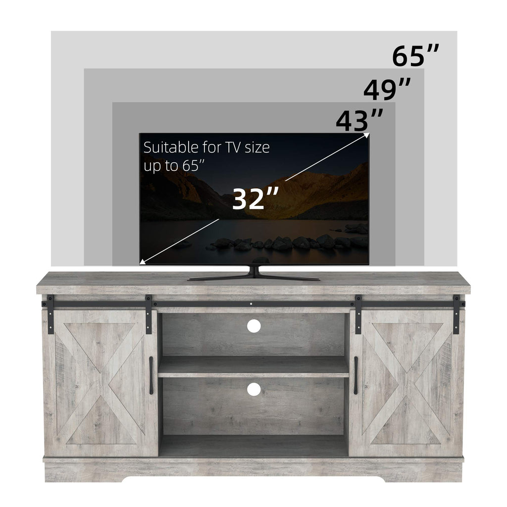 65 Inch Oak TV Stand with Storage Cabinet G690871