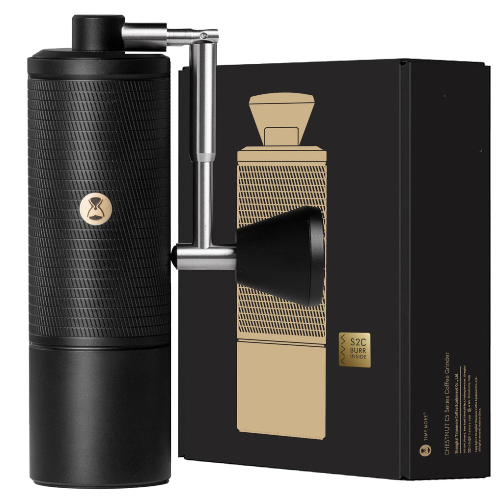 Manual Coffee Grinder with Conical Burr, Portable Hand Coffee Mill - Black M8617