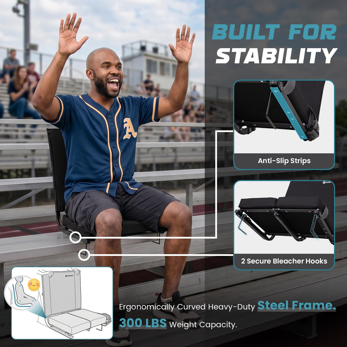 Folding Stadium Seat with Back Support B945