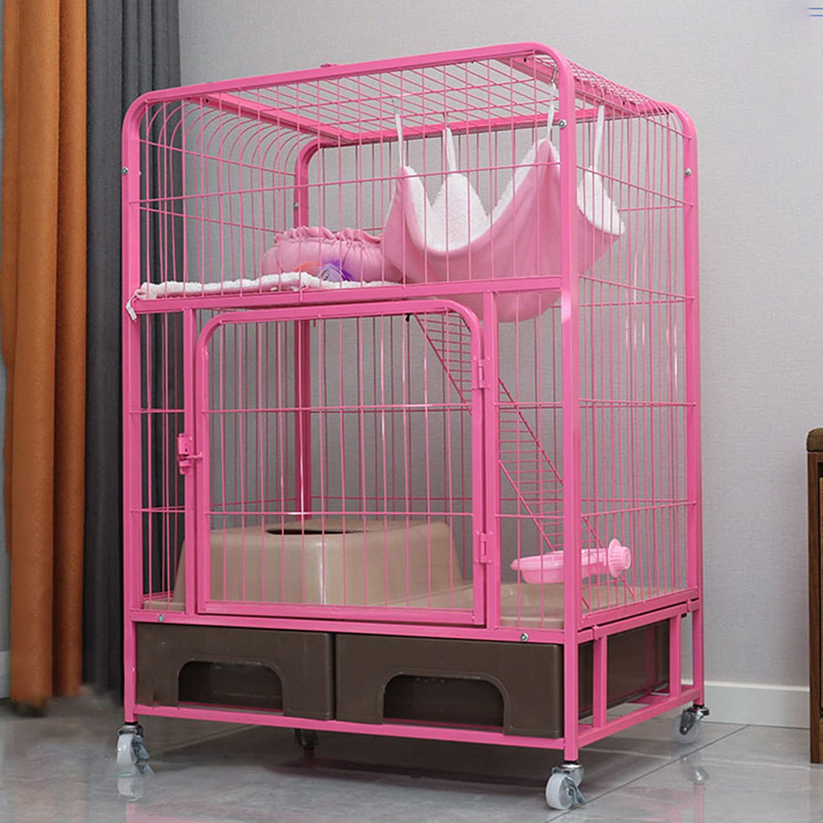 Heavy Duty Metal Cat Cage Dog Crate with Four Wheels N1339