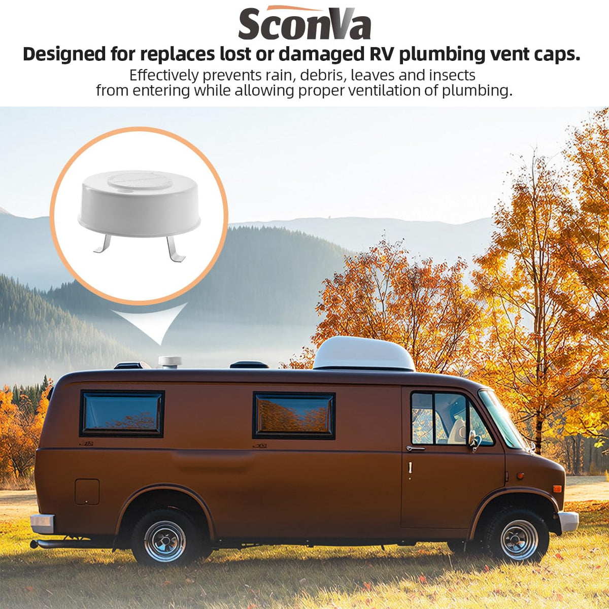 RV Roof Plumbing Vent Cap D121632
