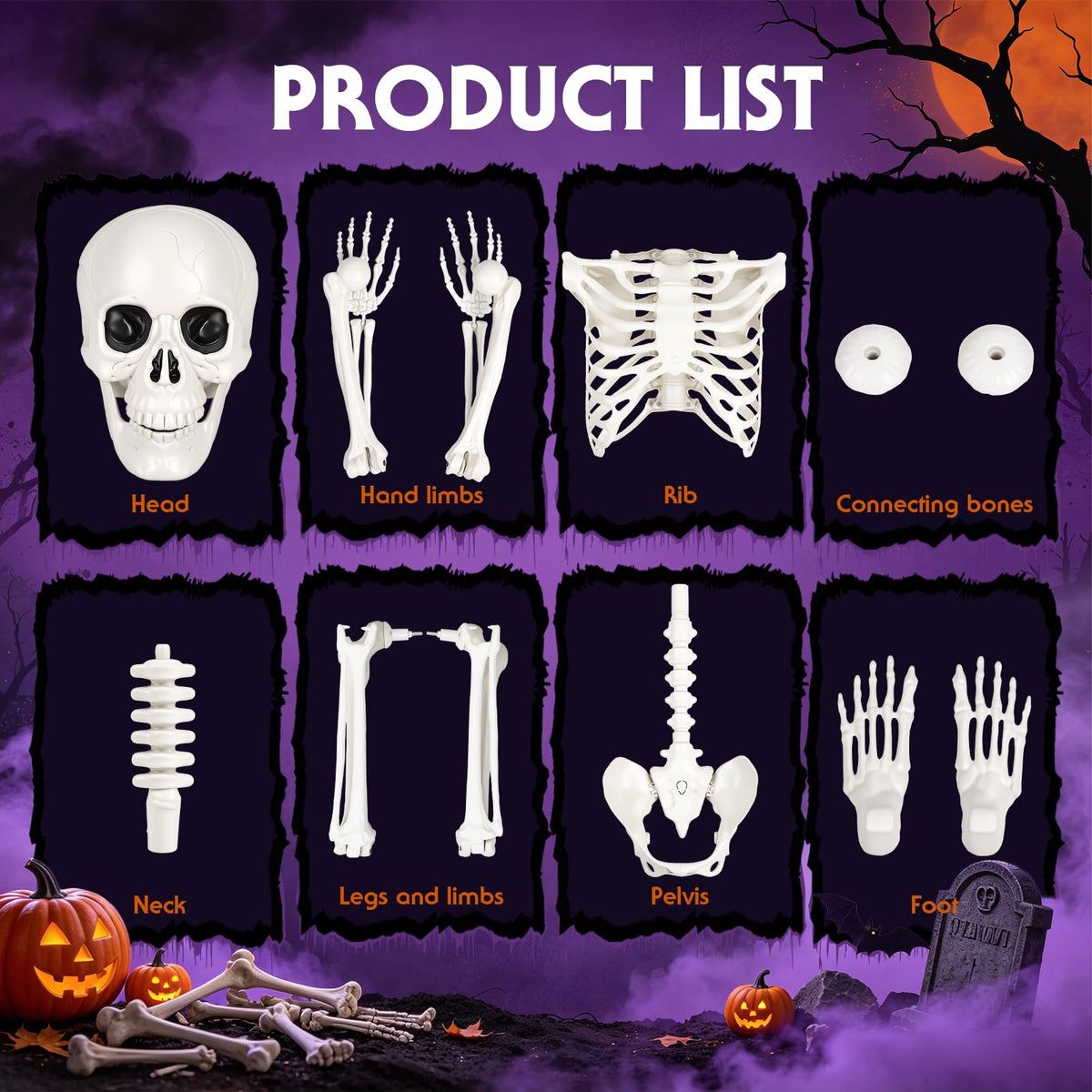 5.4FT Posable Life Size Skeleton (2PCS) T885