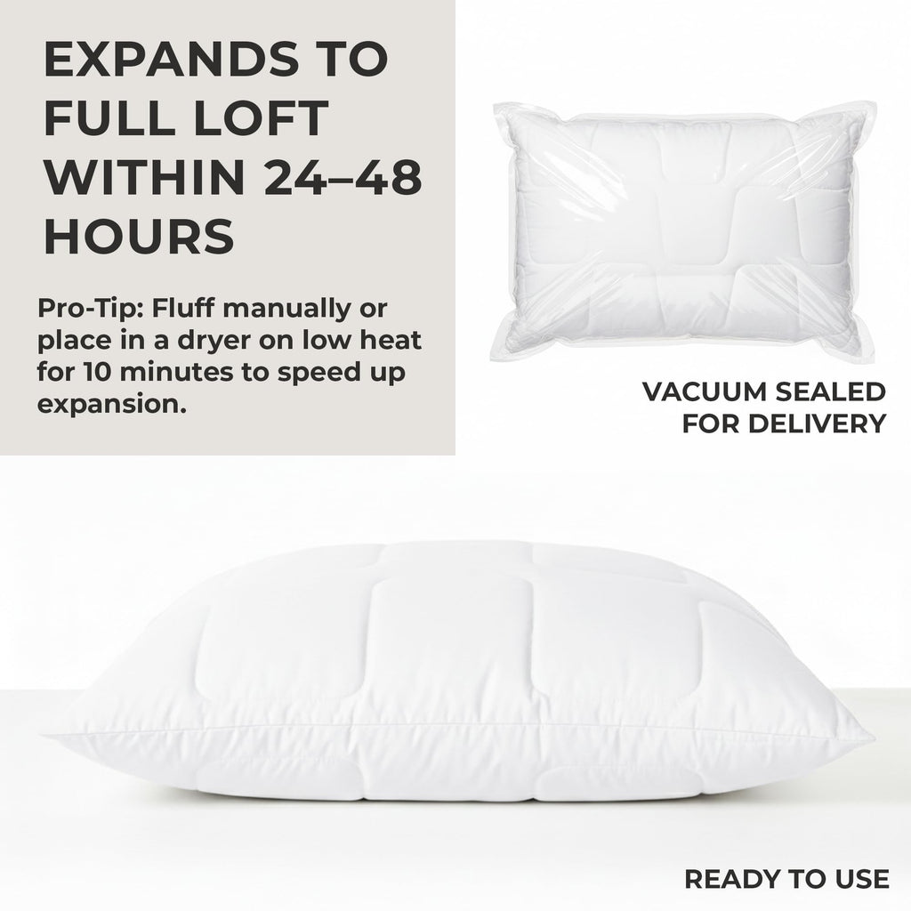 King Size White Cooling Down Alternative Pillows Set of 2 M845090