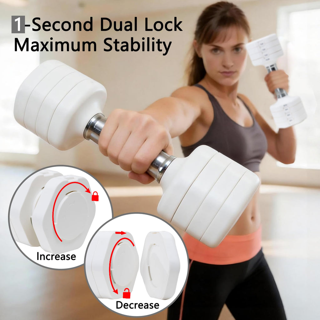 Adjustable Dumbbell Set of 2 Total 20 Lbs H654909
