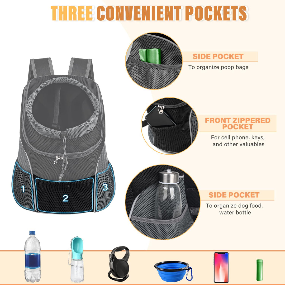 Adjustable Breathable Dog Carrier Backpack P595