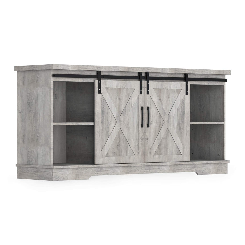 65 Inch Oak TV Stand with Storage Cabinet G690871