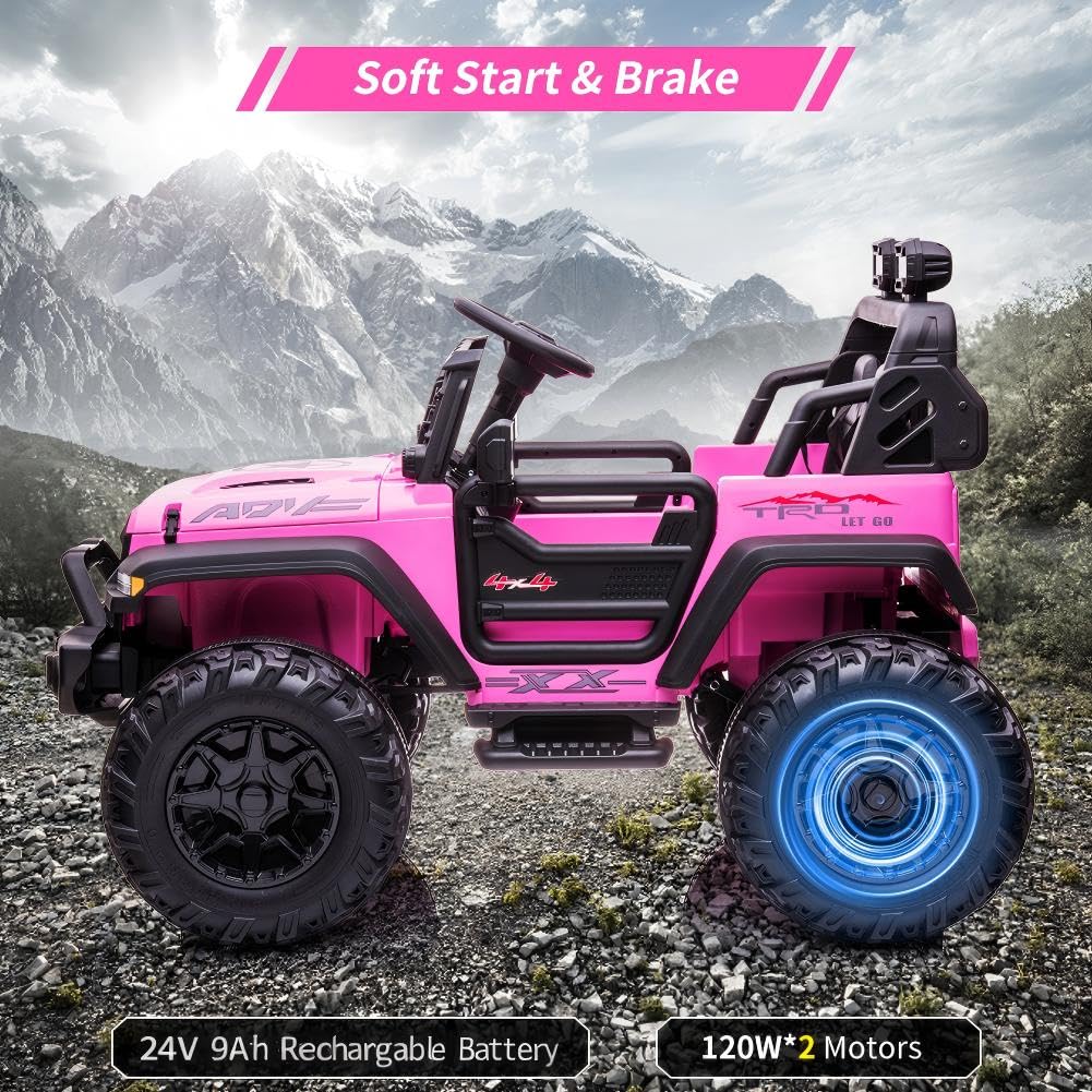 24V Kids Ride on 2 Seaters Electric Car with Remote Control K782718