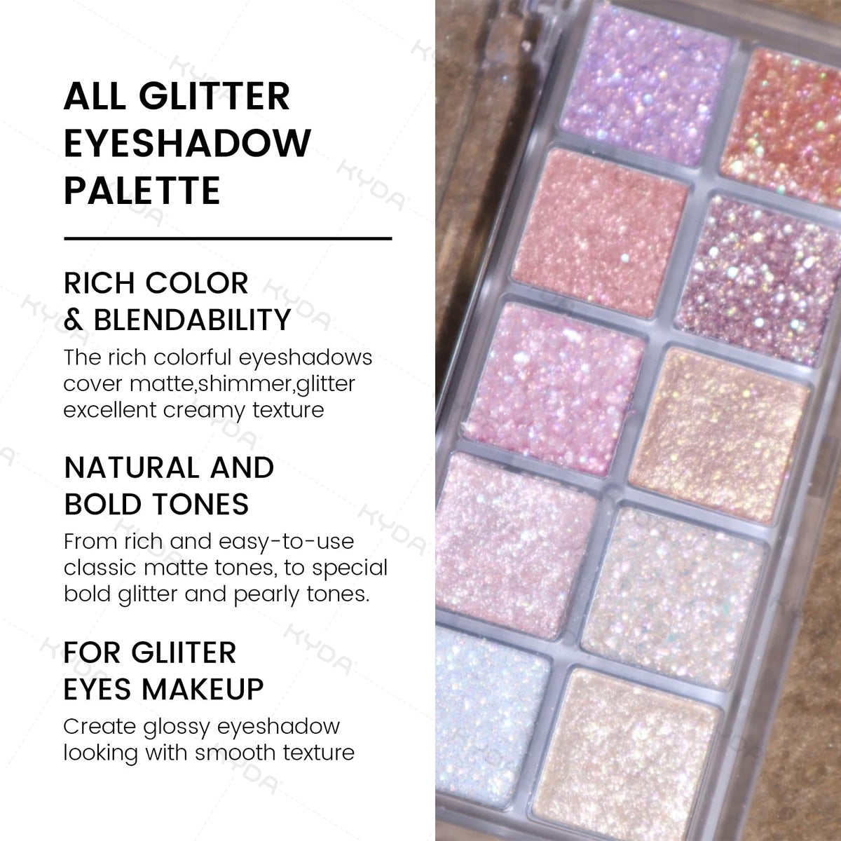 10 Colors Glitter Eyeshadow Palette C1084