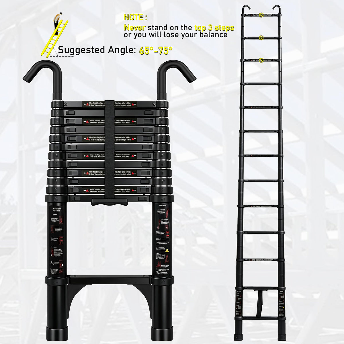 Telescoping Ladder 20FT with Stabilizer U533