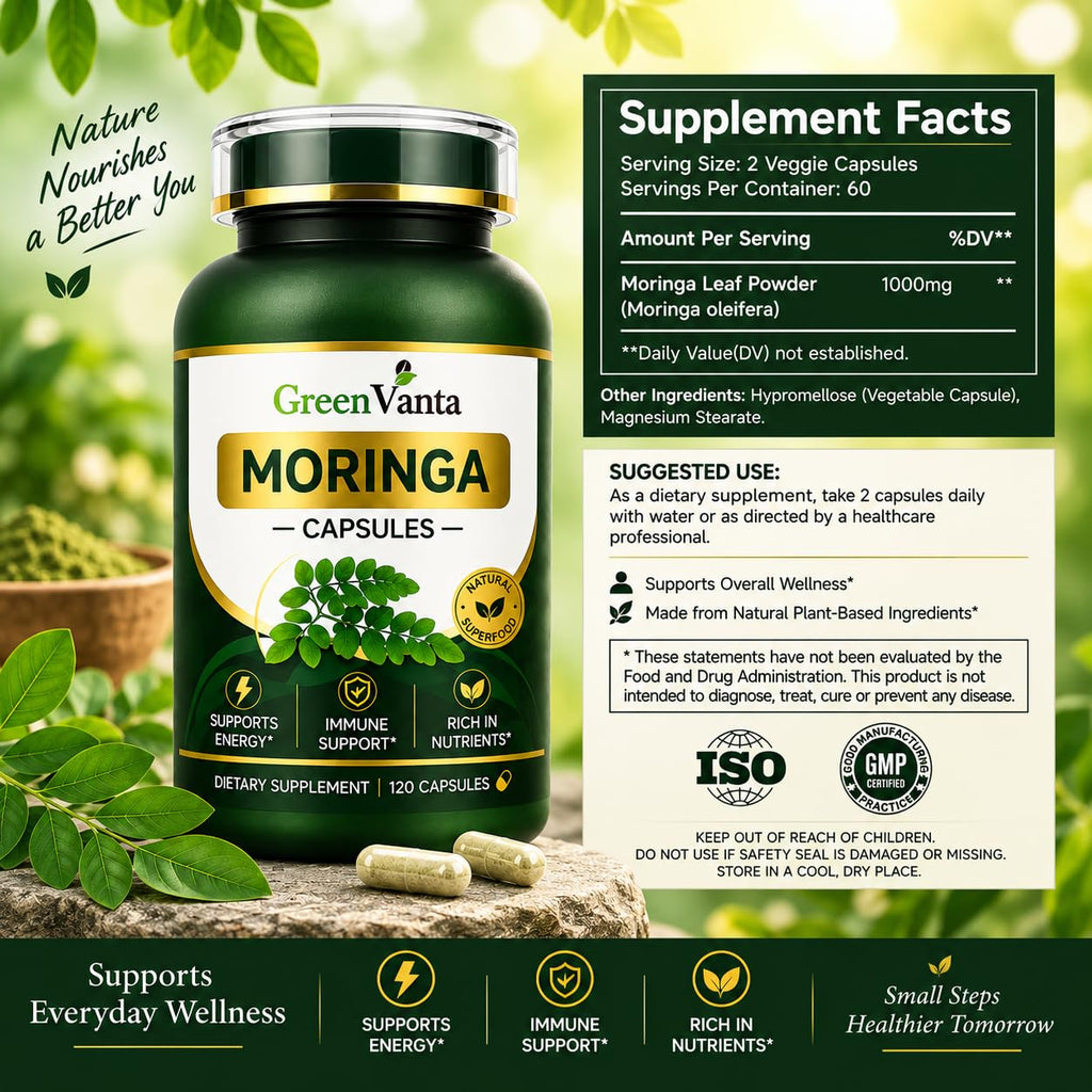 Moringa 500mg Veggie Capsules U4431