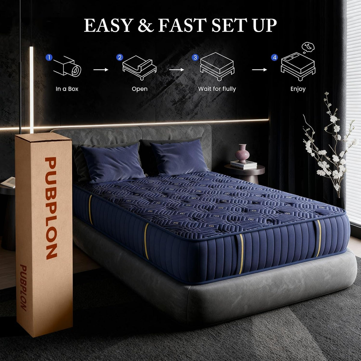 Full Size 12 Inch Medium Firm Gel Memory Foam Mattress V685235