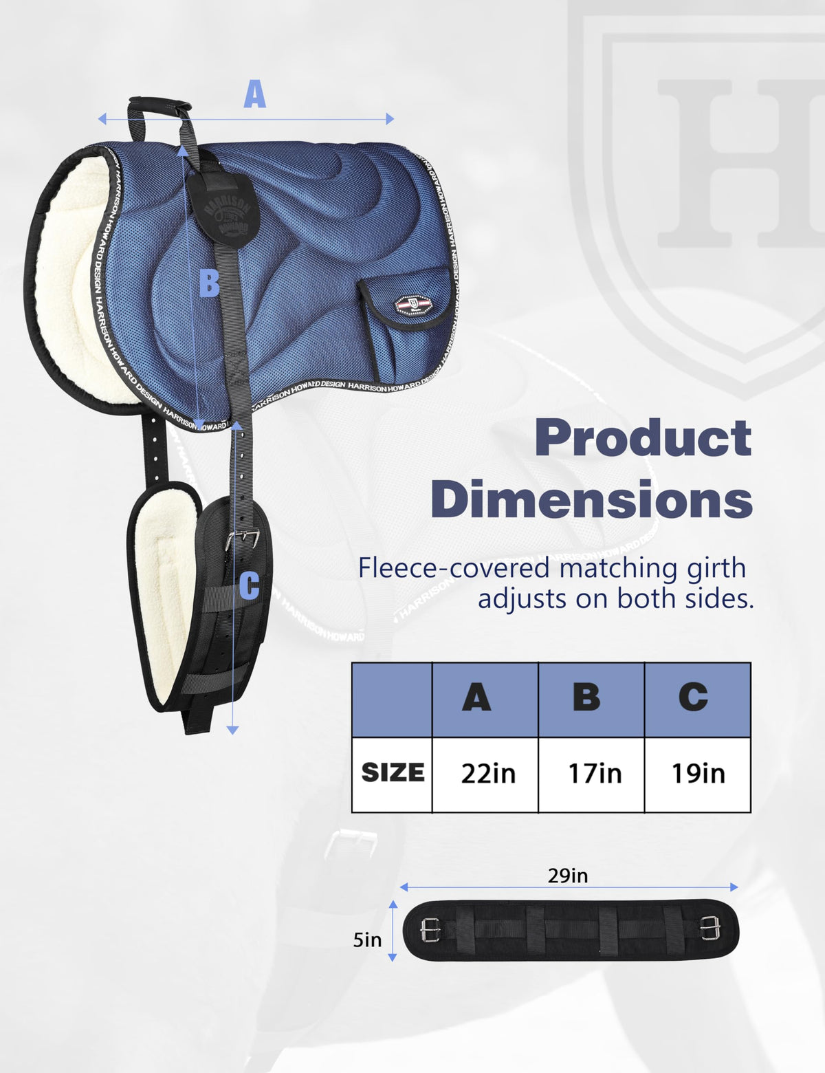 Mesh Bareback Horse Riding Pad with Girth E5870