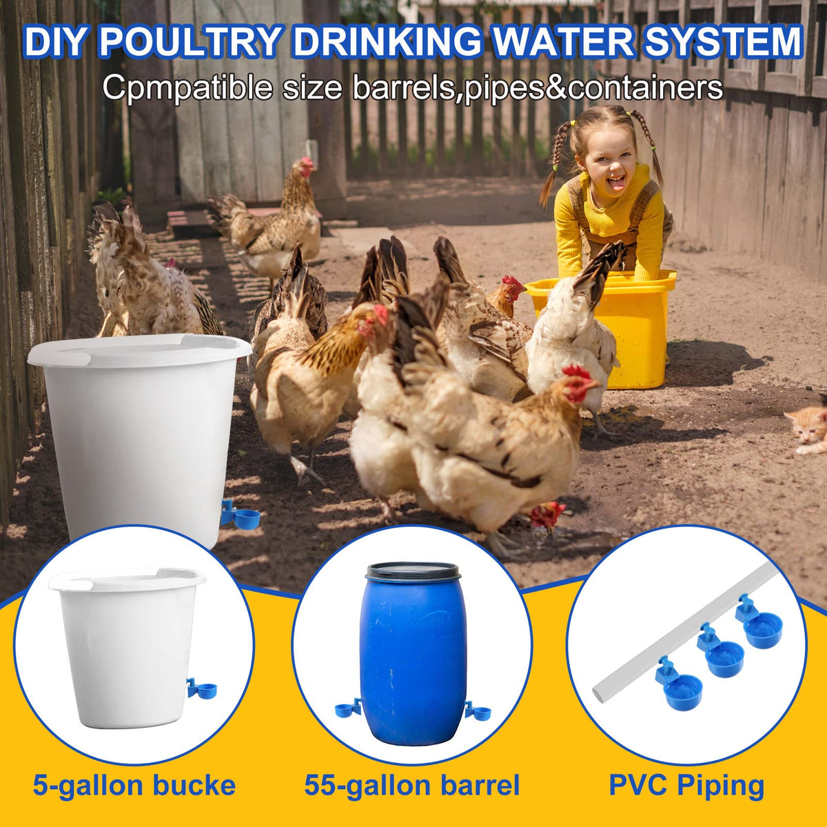 50 Pcs Chicken Waterer Cup W5447